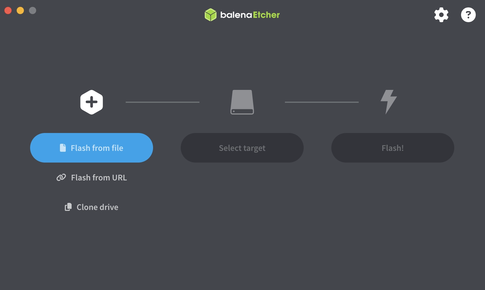 BalenaEtcher Scelte