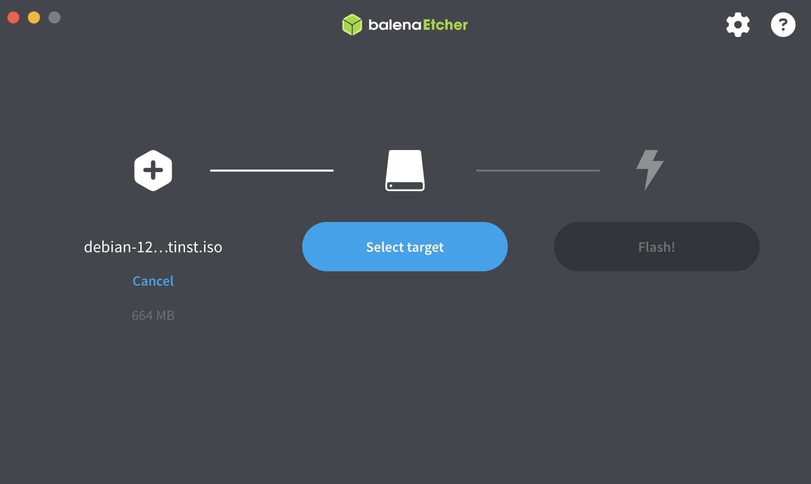 BalenaEtcher Scelte