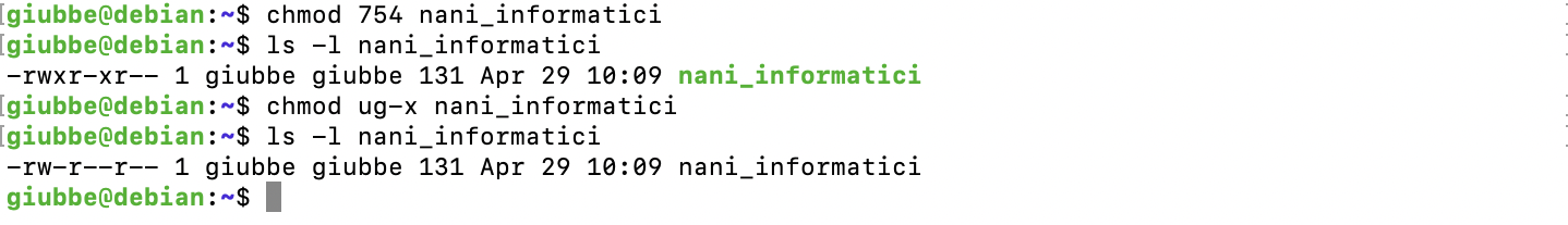 chmod ug-x